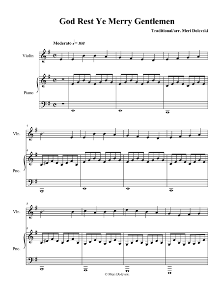 God Rest Ye Merry Gentlemen Violin Piano Page 2