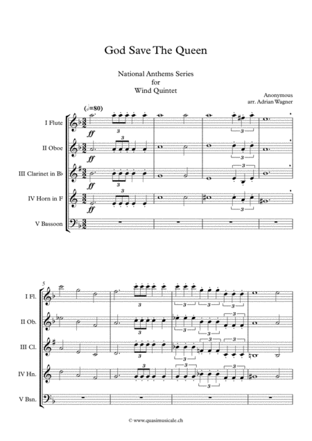 God Save The Queen National Anthem Of The United Kingdom Wind Quintet Arr Adrian Wagner Page 2