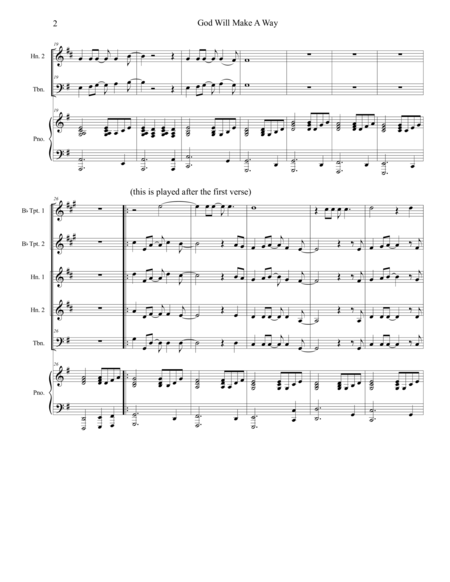 God Will Make A Way For Brass Quintet Page 2