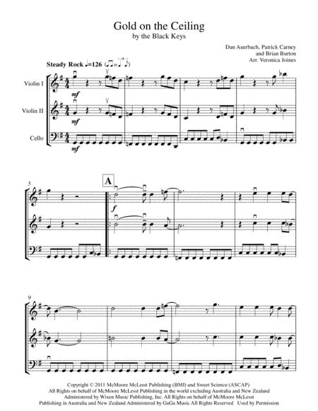 Gold On The Ceiling For String Trio Violin 1 Violin 2 Cello Page 2
