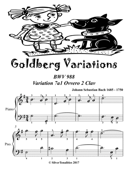 Goldberg Variations Bwv 988 7a1 Ovvero 1 Clav Easiest Piano Sheet Music Tadpole Edition Page 2