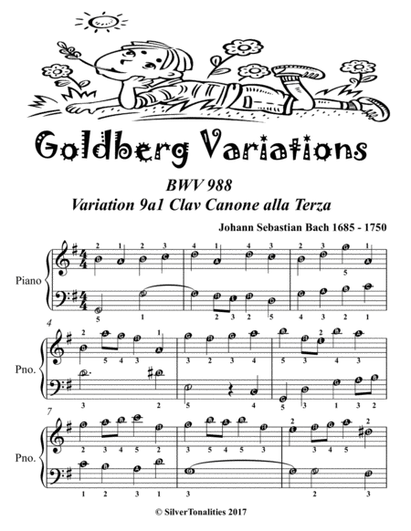 Goldberg Variations Bwv 988 9a1 Clav Canone All Terza Easiest Piano Sheet Music Tadpole Edition Page 2