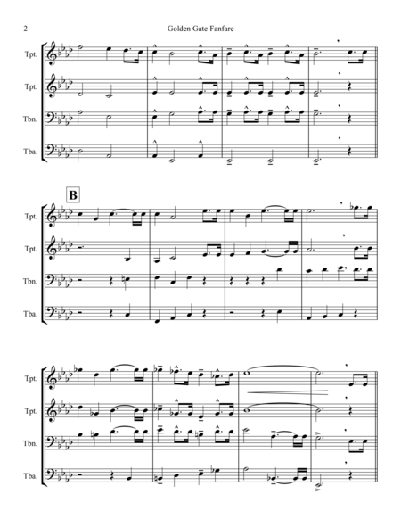 Golden Gate Fanfare Brass Quartet Version Page 2