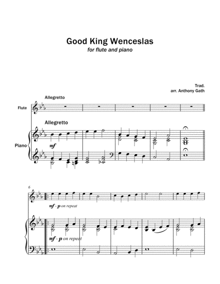 Good King Wenceslas Flute And Piano Page 2