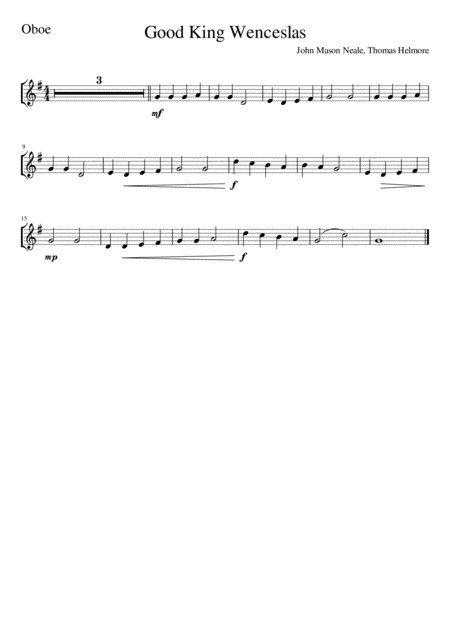 Good King Wenceslas Oboe Solo Page 2