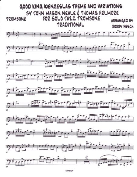 Good King Wenceslas Theme And Variations For Solo Jazz Trombone Page 2