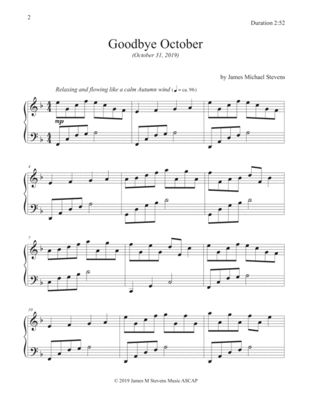 Goodbye October Piano Solo Page 2
