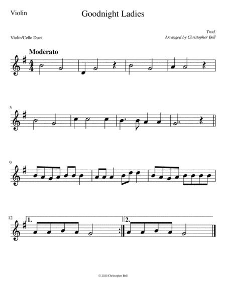 Goodnight Ladies Easy Violin Cello Duet Page 2