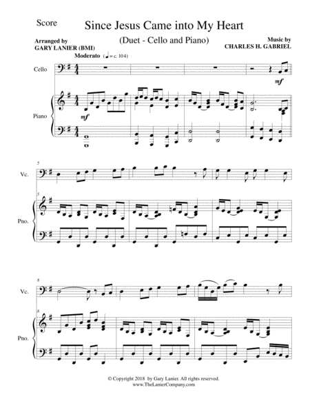 Gospel Hymn Suite For Cello Piano With Score Cello Part Page 2