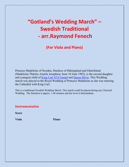 Gotlands Wedding March Traditional Viola And Piano Page 2