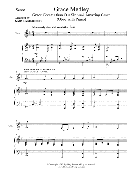 Grace Medley For Oboe With Piano Instrument Part Included Page 2