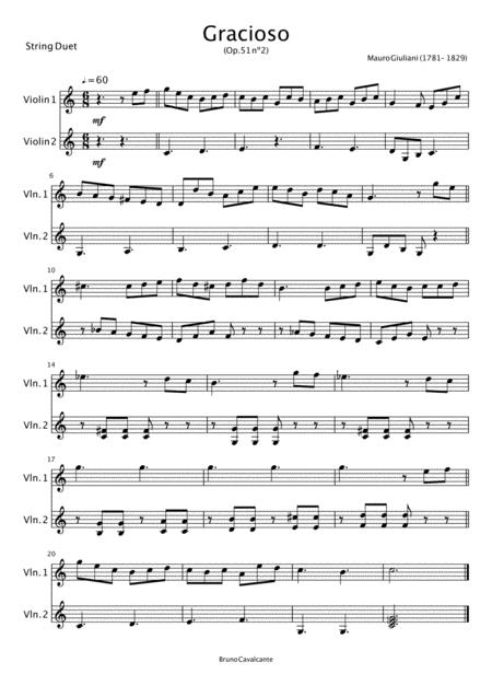 Gracioso Op 51 N2 Mauro Giuliani For Violin Duet Page 2
