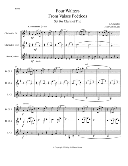 Granados 4 Waltzes Set For Clarinet Trio Page 2