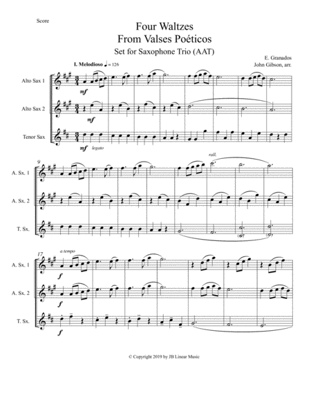 Granados 4 Waltzes Set For Saxopone Trio Page 2