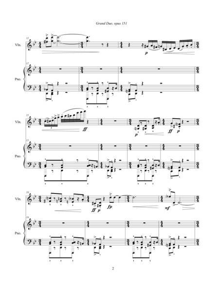 Grand Duo Opus 151 2012 Full Score For Violin And Piano Page 2
