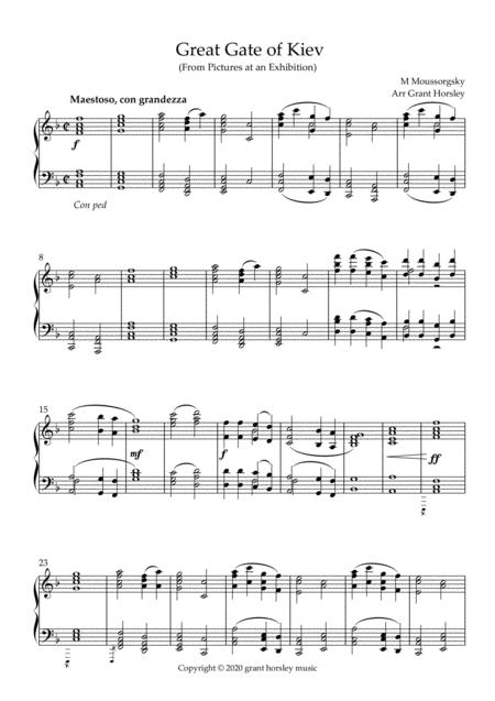 Great Gate Of Kiev M Moussorsky Solo Piano Simplified Version Page 2