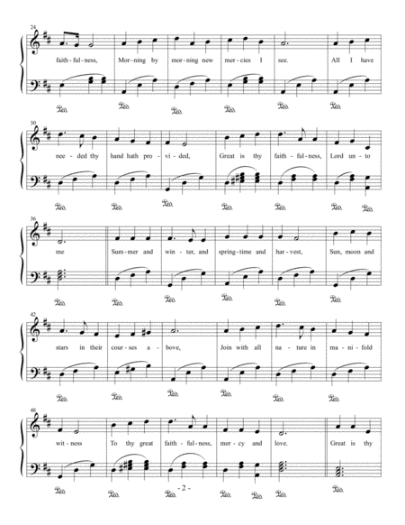 Great Is They Faithfullness Easy Piano Page 2