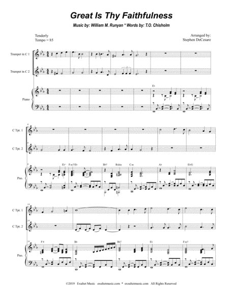 Great Is Thy Faithfulness Duet For C Trumpet Page 2