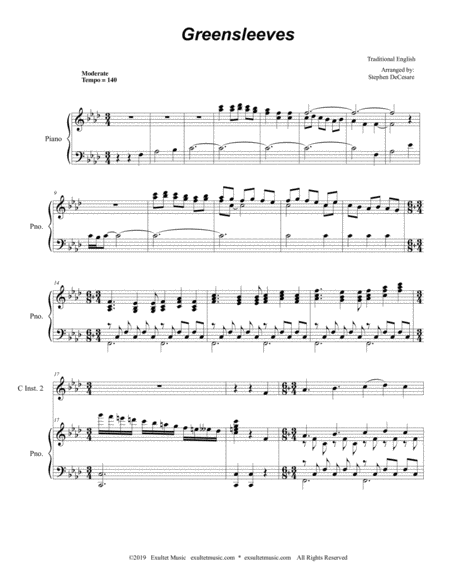 Greensleeves Duet For C Instruments Page 2
