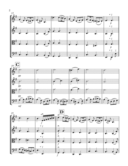 Greensleeves Easy String Quartet Arrangement Page 2