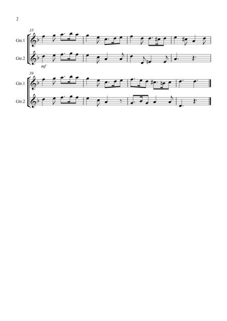 Greensleeves For Guitar Duet Page 2