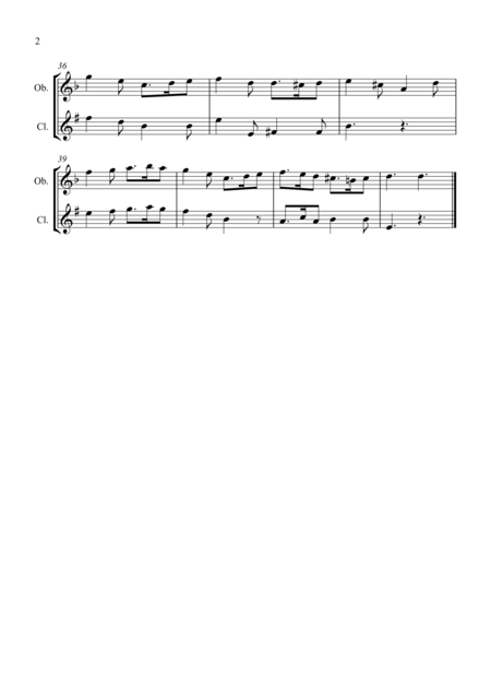 Greensleeves For Oboe And Clarinet Page 2