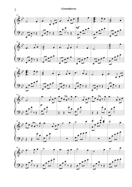 Greensleeves Lever Harp Solo Page 2