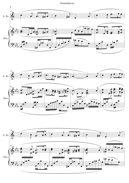 Greensleeves What Child Is This Piano Alto Sax Page 2