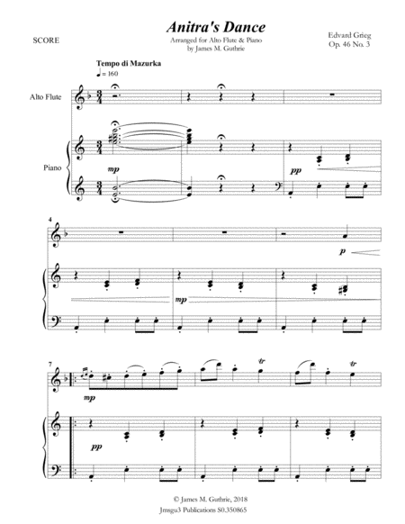 Grieg Anitras Dance From Peer Gynt Suite For Alto Flute Piano Page 2