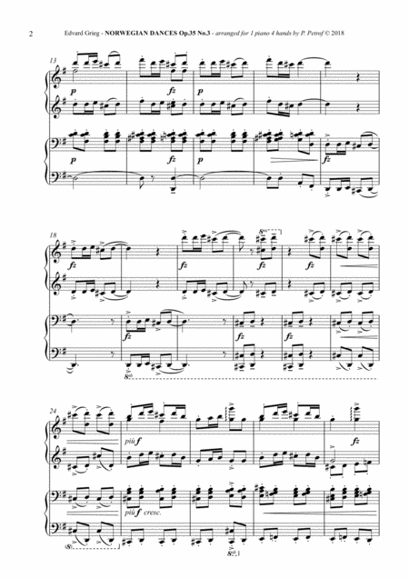 Grieg Norwegian Dance Op 35 No 3 1 Piano 4 Hands Page 2