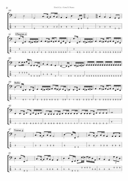 Guns N Roses Dont Cry Bass Page 2