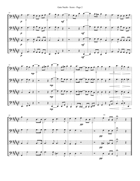 Gute Nacht For Trombone Or Low Brass Quartet Page 2