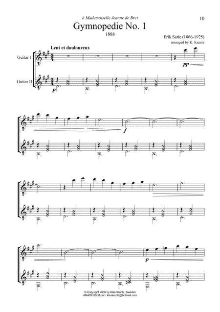 Gymnopedie 1 2 3 And Gnossienne 1 2 3 5 For Classical Guitar Duet Page 2