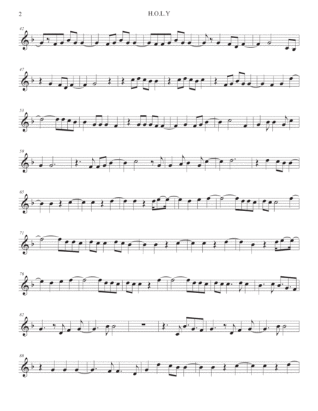 H O L Y Easy Key Of C Flute Page 2