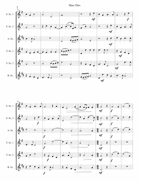 Haec Dies For Saxophone Sextet Page 2