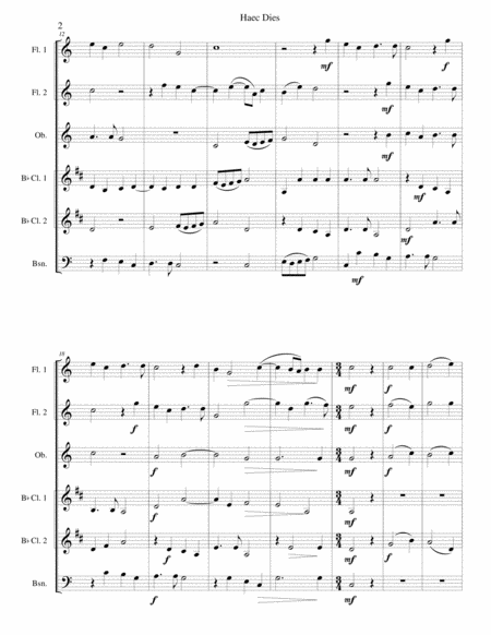 Haec Dies For Wind Sextet 2 Flutes Oboe 2 Clarinets Bassoon Page 2