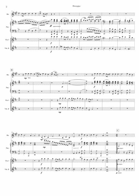 Haendels Alla Hornpipe From Water Music Suite No 2 For Piano Horn In F And Two Violins Page 2