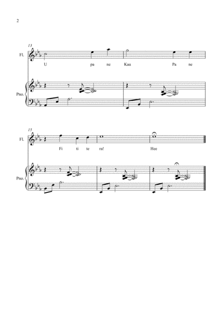 Haka Song Flute Piano Page 2