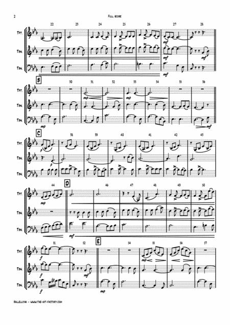 Halleluja Sophisticated Arrangement Of Cohens Classic Brass Trio High Page 2