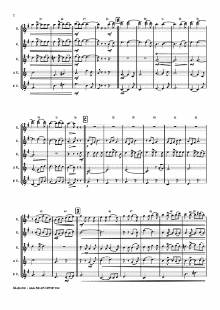 Halleluja Sophisticated Arrangement Of Cohens Classic Flute Quintet Page 2