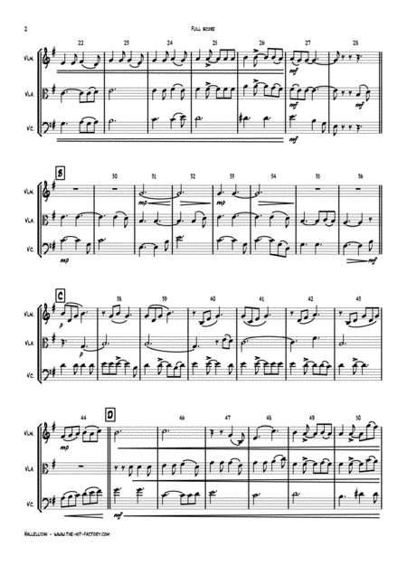 Halleluja Sophisticated Arrangement Of Cohens Classic String Trio Page 2