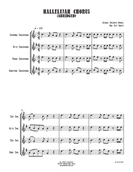 Hallelujah Chorus Abridged Satb Sax Quartet Page 2