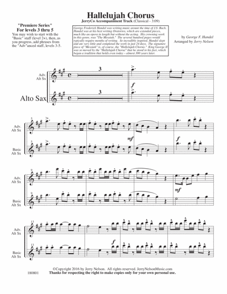 Hallelujah Chorus Arrangements Level 3 5 For Alto Sax Written Acc Page 2