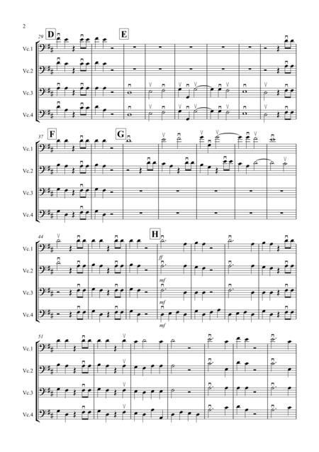 Hallelujah Chorus For Cello Quartet Page 2