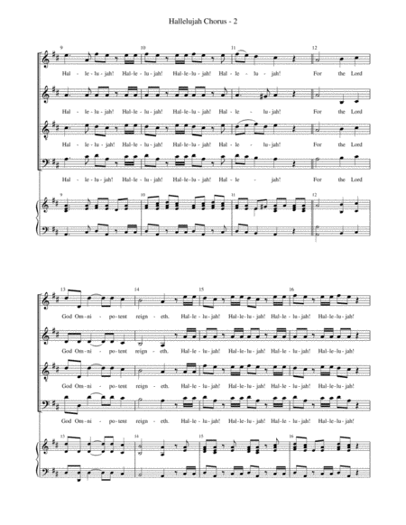 Hallelujah Chorus Satb Key Of D Page 2