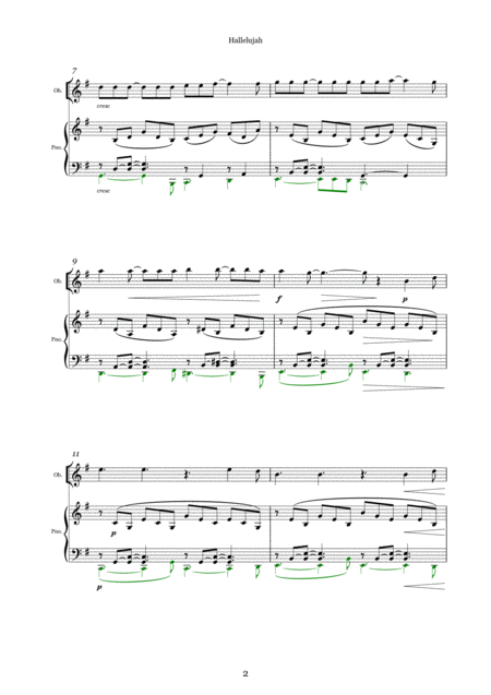 Hallelujah Cohen Oboe Piano Page 2