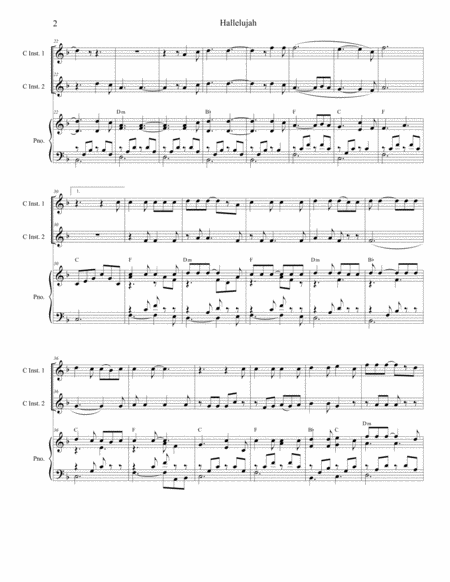 Hallelujah Duet For C Instruments Page 2