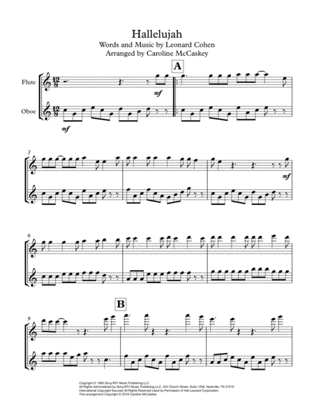 Hallelujah Flute And Oboe Duet Page 2