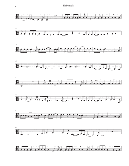 Hallelujah In The Easy Key Of C Viola Page 2