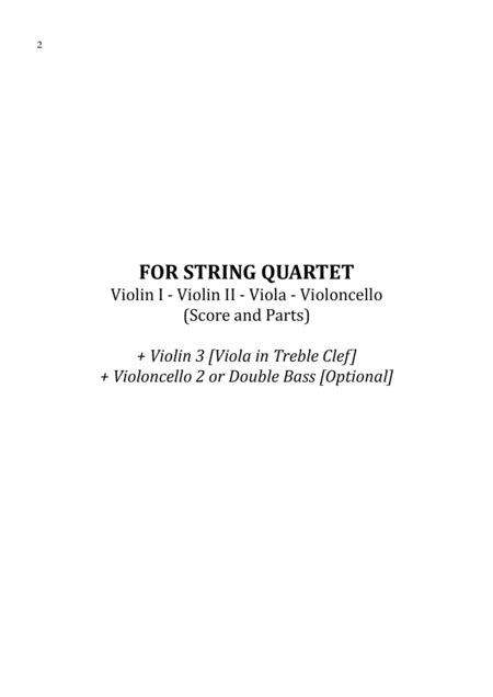 Hallelujah L Cohen Sheet Music For String Quartet Score And Parts Page 2